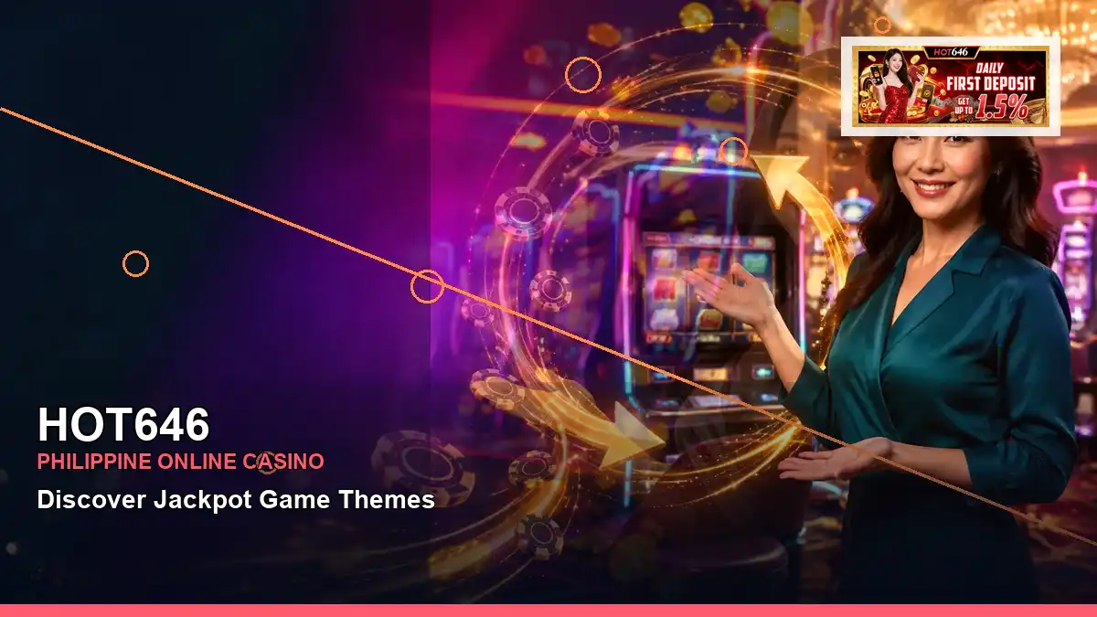 HOT646 casino cashback rewards featuring an adult Filipina casino host with a right-framed composition — view 2